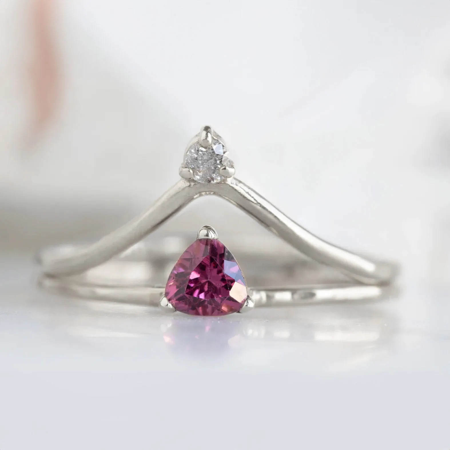 The Pink Garnet Crown Ring | Yellow, Rose or White Gold