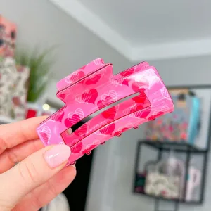 Valentine Claw Clip - Light Pink/Fuchsia