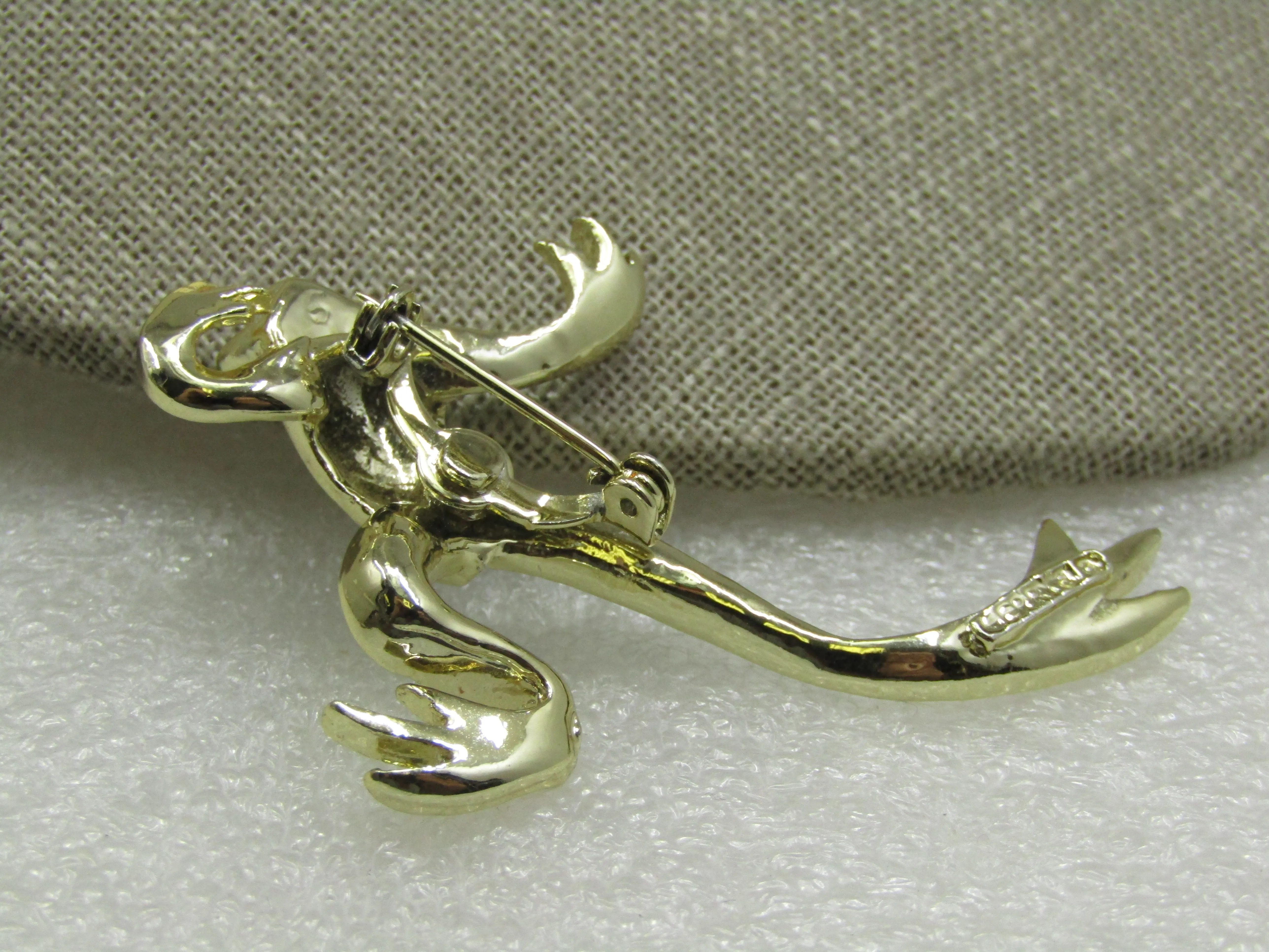 Vintage Green Enameled Frog Brooch, Gerry's, 1960's