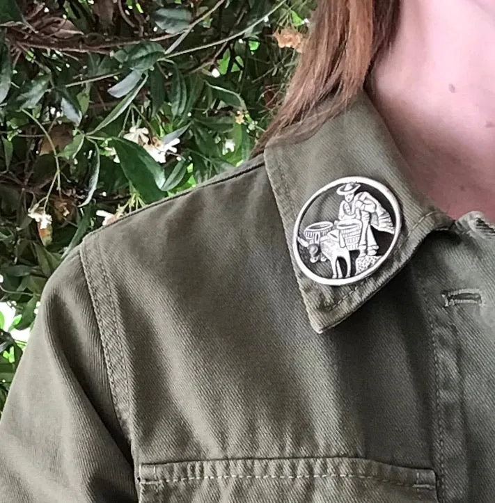 Whimsical Mexican Donkey Brooch