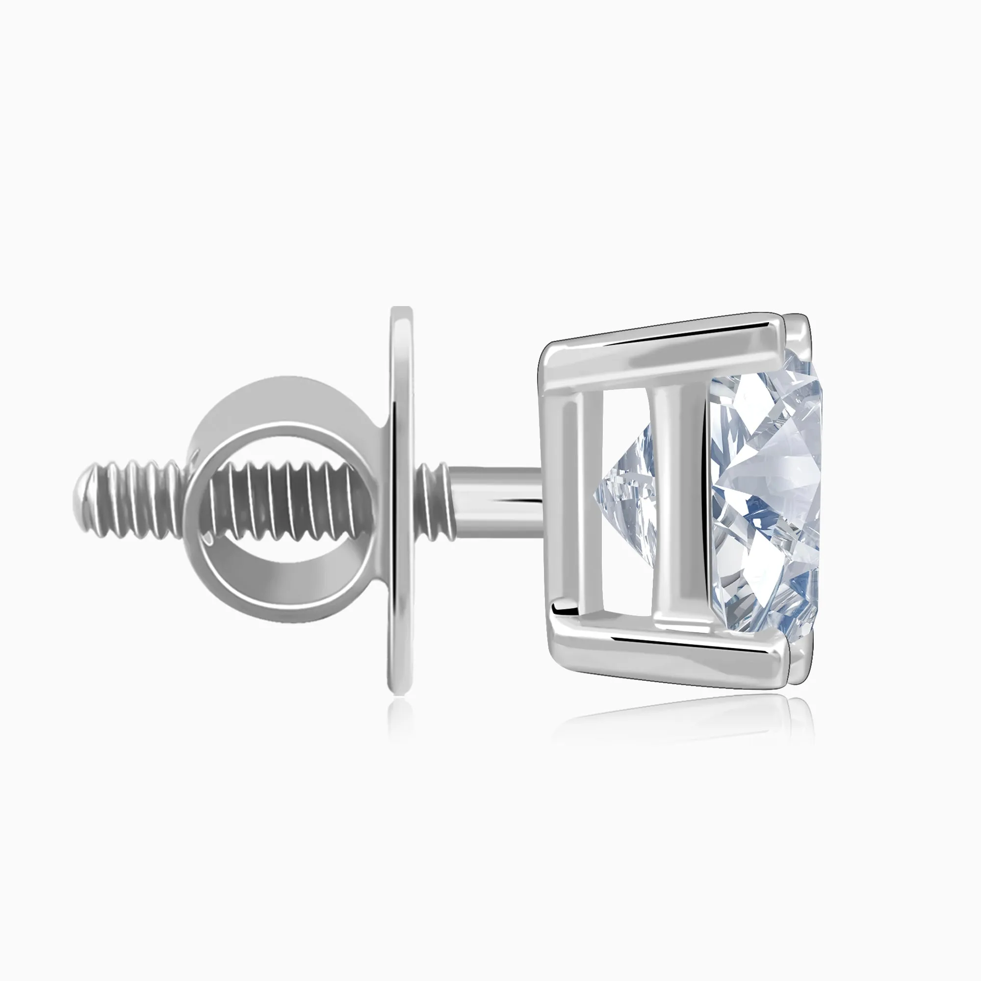White Gold Classic Solitaire Diamond Studs