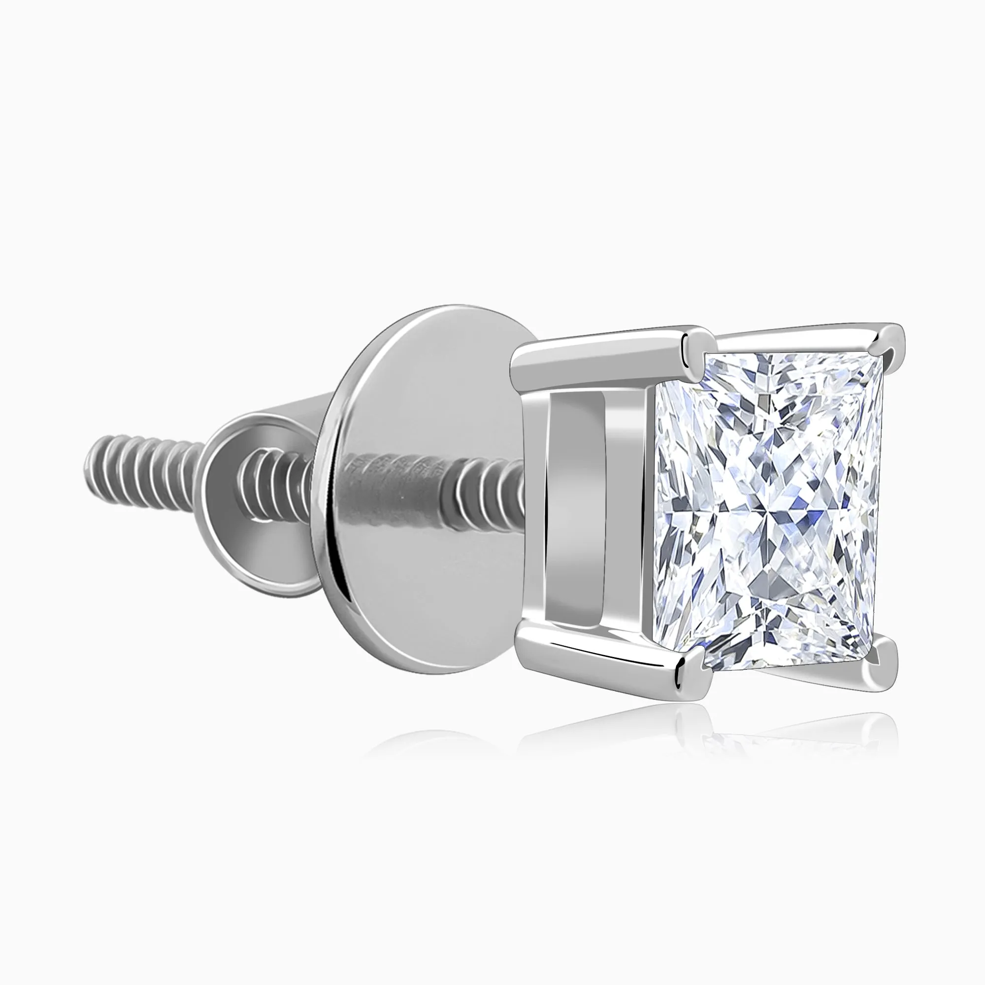 White Gold Classic Solitaire Diamond Studs