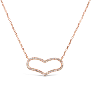 Wide Diamond Heart Pendant
