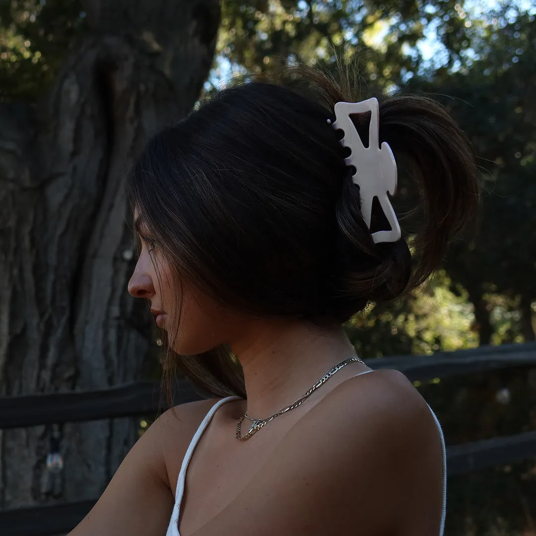 XL BOW CLIP BLOW WHITE
